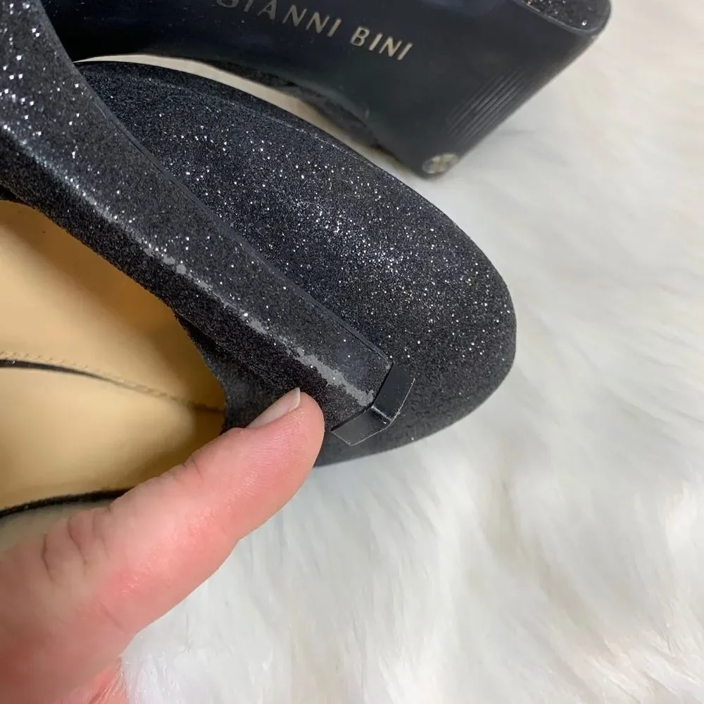 Gianni Bini‎ Black Sparkly Platform Pumps Size 9.5